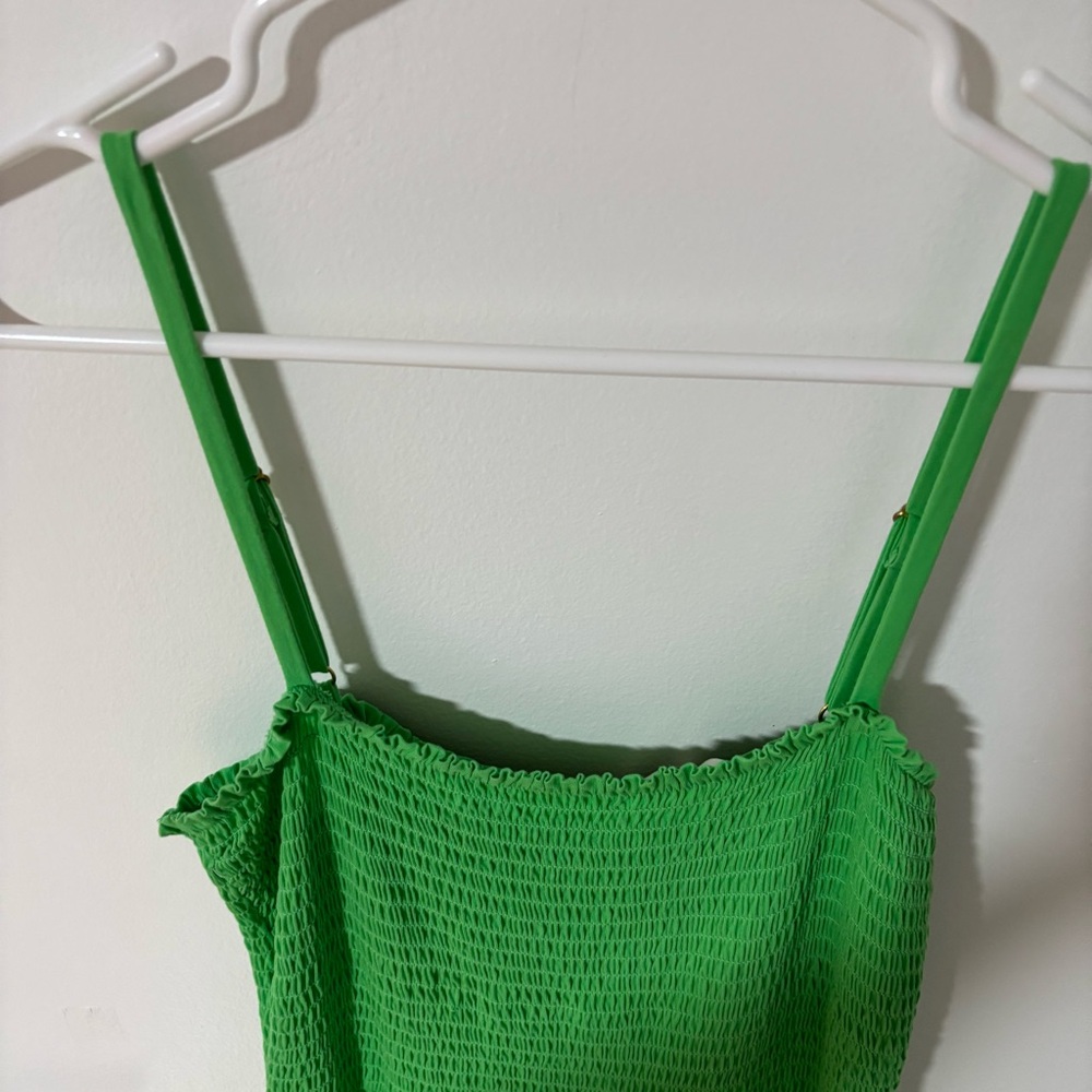 Lilly Pulitzer Modesto smocked cabana green eyelet skirted midi dress - Picture 6 of 13